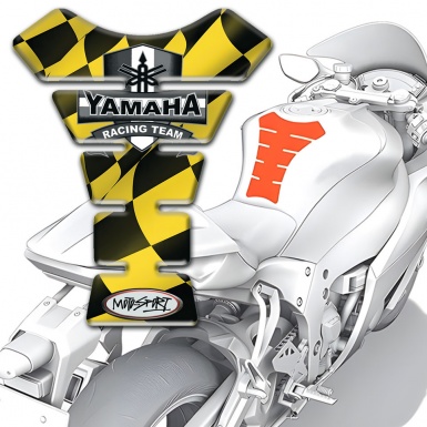 Yamaha Tank Guard Pads Yellow Black Figures Decoration Racing Team Style 