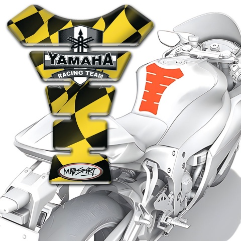 Yamaha Tank Guard Pads Yellow Black Figures Decoration Racing Team Style 