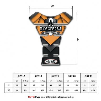 Yamaha Tank Fuse Motorcycle Silicone Sticker Racing Team Style 