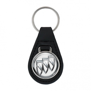 Buick Key Fob Leather White Classic Logo