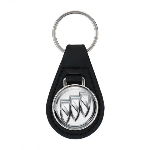 Buick Key Fob Leather White Classic Logo