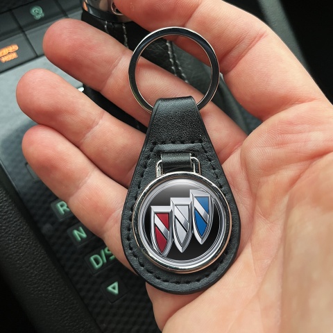 Buick Leather Keychain Black Multicolor Logo