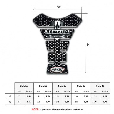 Yamaha Tank Pad Protector Racing Team Style Perforated Base Design 