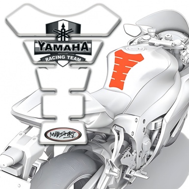 Yamaha Tank Protector White Design racing Team logo 