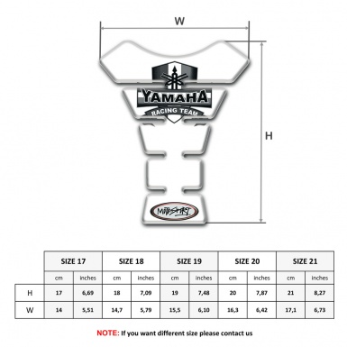 Yamaha Tank Protector White Design racing Team logo 