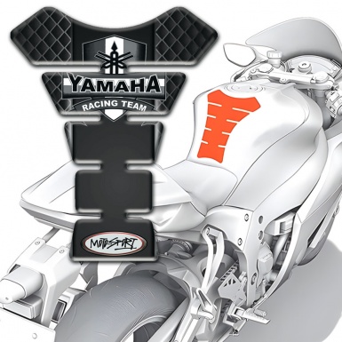 Yamaha Tank Guard Pads Dark Mesh Design RacingTeam Logo 
