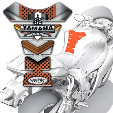 Yamaha Tank Guard Pads Copper Grey Design Racing Team Style 