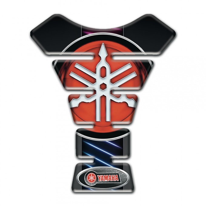 Yamaha Tank Protector Neon Lines base Classic Red Logo 