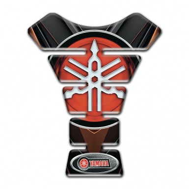 Yamaha Tank Pad Motorbike Black Brown base Red Big logo 