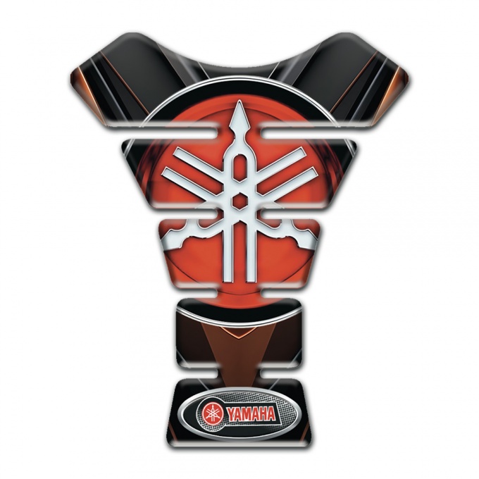 Yamaha Tank Pad Motorbike Black Brown base Red Big logo 