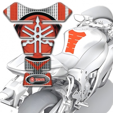 Yamaha Tank Pad Motorbike Gray Red decoration base Red Big logo 
