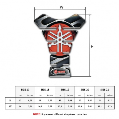 Yamaha Tank Pad Motorbike Metal Motif Base Red Big Logo 