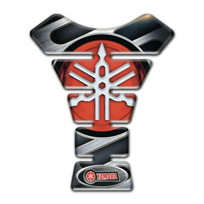 Yamaha Tank Pad Motorbike Metal Motif Base Red Big Logo 