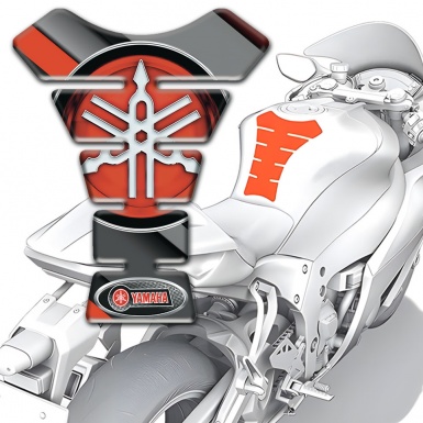 Yamaha Tank Protector Diagonal Gray orange Patterns Style 
