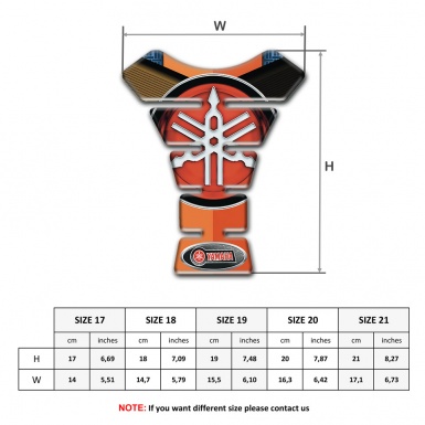 Yamaha Tank Pad Protector Orange Nuances base Design Classic Big Logo 
