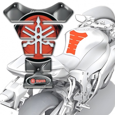 Yamaha Tank Guard Pads Gray Leather effect with Big Classic Logo 