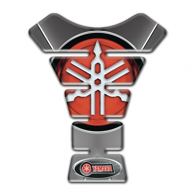 Yamaha  Tank Pad Protector Gray with White Stripes background and Big logo 