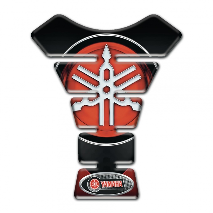 Yamaha Tank Pad Motorbike Clear Black Base Style Big Red Logo 
