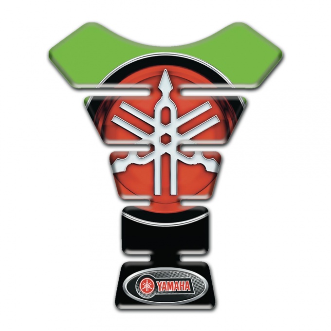 Yamaha Tank Pad Protector Green Motive Design Big Red logo Style 