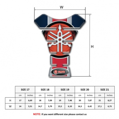 Yamaha Tank Protector Vertical Colors Style Base and Classic Logo 