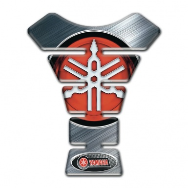 Yamaha Tank Guard Pads Brushed Metal effect base Classic Logo 