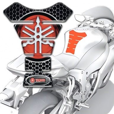 Yamaha Tank Protector Perforated Steel effect Classic logo Style 