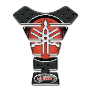 Yamaha Tank Guard Pads  Perforated Base Style Big Red logo 
