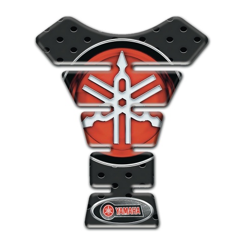 Yamaha Tank Guard Pads  Perforated Base Style Big Red logo 