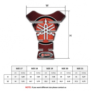 Yamaha Tank Pad Protector Red Carbon style Classic Big logo 