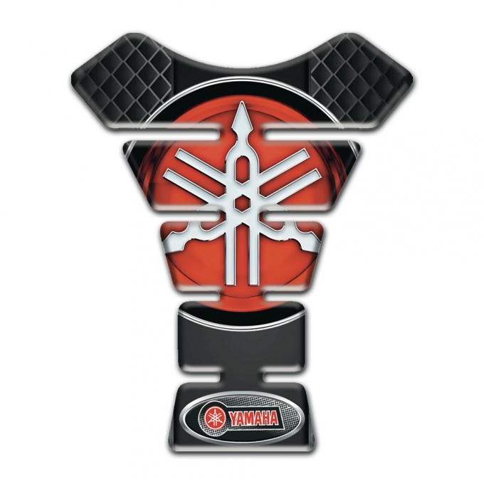 Yamaha Tank Protector dark Mesh Background and big Logo style 