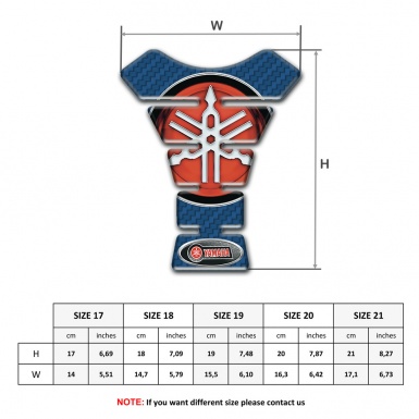 Yamaha Tank Pad Motorbike Navy Blue Carbon Print and Big Logo style 