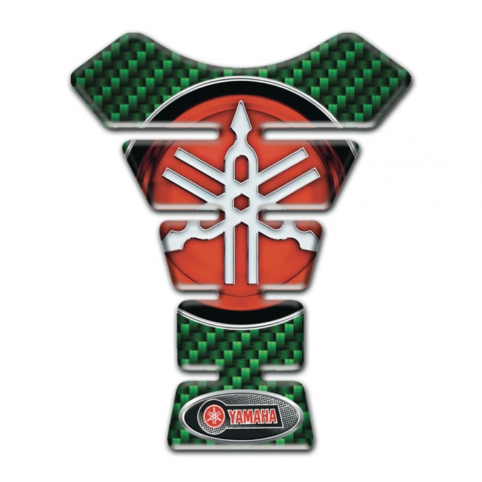 Yamaha Tank Pad Protector Green Carbon Big Red logo 