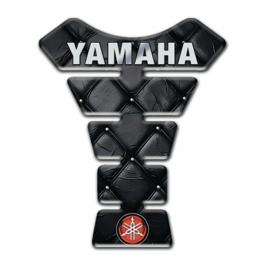 Yamaha Tank Guard Pads Black Leather effect Inscription Logo Style 
