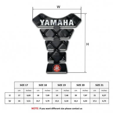 Yamaha Tank Guard Pads Black Leather effect Inscription Logo Style 