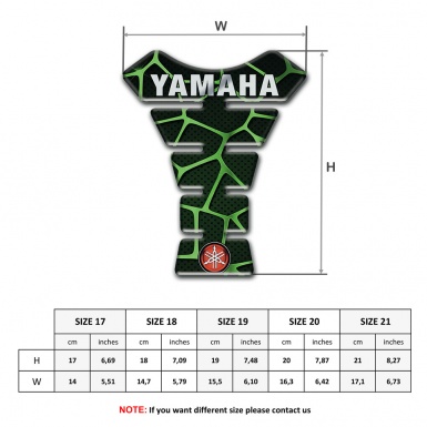 Yamaha Tank Protector Black with Green Patterns Base Inscription Logo style 