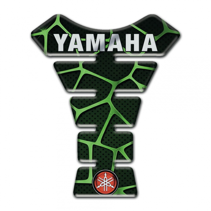 Yamaha Tank Protector Black with Green Patterns Base Inscription Logo style 