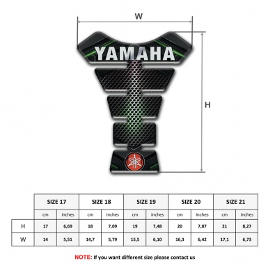 Yamaha Tank Guard Pads Green Shadow base Small logo 