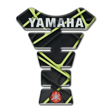 Yamaha Tank Pad Motorbike Green Stripes Design Inscription Logo Style 