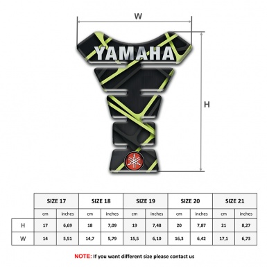 Yamaha Tank Pad Motorbike Green Stripes Design Inscription Logo Style 