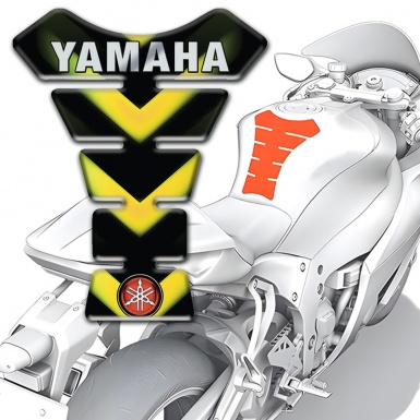 Yamaha Tank Protector Yellow Green V Shape Decoration Design 