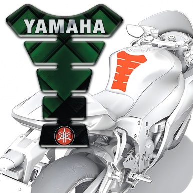 Yamaha Tank Pad Motorbike Dark Green Decoration base Inscription Logo Style 