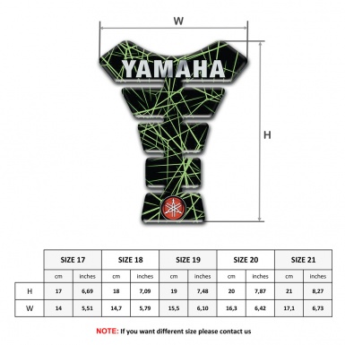 Yamaha Tank Pad Protector Black Base with Green Spider Web Decoration