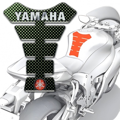 Yamaha Tank Fuse Green Dots Style Small Logo 