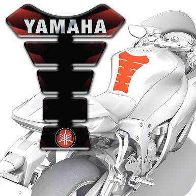 Yamaha Tank Guard Pads Unique Black Red Design Small Logo Edition 