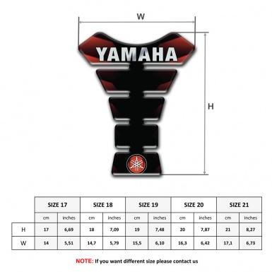 Yamaha Tank Guard Pads Unique Black Red Design Small Logo Edition 