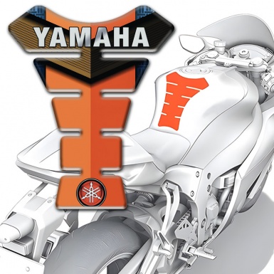 Yamaha Tank Pad Motorbike Orange Style base Logo Inscription 