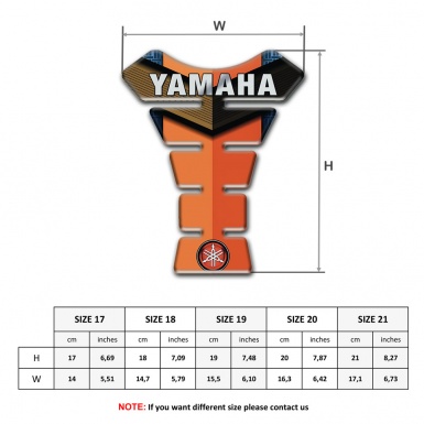 Yamaha Tank Pad Motorbike Orange Style base Logo Inscription 