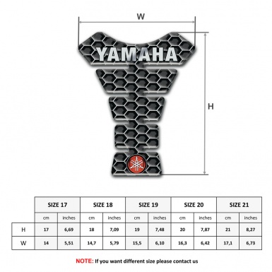 Yamaha Tank Guard Pads dark Honeycomb Style Small Logo 