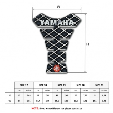 Yamaha Tank Pad Motorbike Large Grid base Effect Logo Inscription Style 