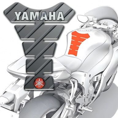 Yamaha Tank Guard Pads Clear Gray Base Logo Inscription Style 